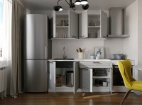 Кухня "Глетчер" МДФ Лайт Грей 1.6м. в Луганске